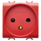 GEWISS - PRESA STANDARD ISTRAELIANO - PER LINEE DEDICATE - 250V ac - 2P+T 16A - 2 MODULI - ROSSO - ANTIBATTERICO - CHORUSMART