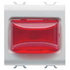 GEWISS - SPIA SPORGENTE - 12V ac/dc / 230V ac 50/60 Hz - ROSSO - 2 MODULI - BIANCO - ANTIBATTERICO - CHORUSMART