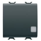 GEWISS - INTERRUTTORE UNIPOLARE 250V ac - MORSETTI CABLAGGIO RAPIDO - 16AX ILLUMINABILE - CON LENTE NEUTRA SOSTITUIBILE - 2 MODULI - NERO SATINATO - CHORUSMART