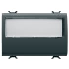 GEWISS - PULSANTE CON TARGA PORTANOME ILLUMINABILE 250V ac - NA 10A - 3 MODULI - NERO SATINATO - CHORUSMART