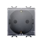 GEWISS - PRESA STANDARD TEDESCO 250V ac - 2P+T 16A - 2 MODULI - CON COPERCHIO - NERO SATINATO - CHORUSMART