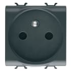 GEWISS - PRESA STANDARD FRANCESE 250V ac - MORSETTI SERRAGGIO FRONTALE - 2P+T 16A - 2 MODULI - NERO SATINATO - CHORUSMART