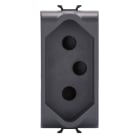 GEWISS - PRESA STANDARD SUDAFRICANO - 250V ac - 2P+T 16A - 1 MODULO - NERO SATINATO - CHORUSMART