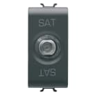 GEWISS - PRESA TV/SAT SCHERMATURA CLASSE A - CONNETTORE F FEMMINA - PASSANTE 5 dB - 1 MODULO - NERO SATINATO - CHORUSMART