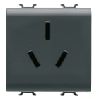 GEWISS - PRESA STDANDAD CINESE - 250 V ac - 2P+T 16 A - 2 MODULI - NERO SATINATO - CHORUSMART