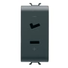 GEWISS - PRESA SELV - 2P 6A 24V POLARIZZATA - 1 MODULO - NERO SATINATO - CHORUSMART