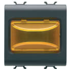 GEWISS - SPIA SPORGENTE - 12V ac/dc / 230V ac 50/60 Hz - AMBRA - 2 MODULI - NERO SATINATO - CHORUSMART