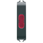 GEWISS - SPIA DI SEGNALAZIONE SINGOLA - ROSSO - 1/2 MODULO - NERO SATINATO - CHORUSMART