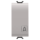 GEWISS - PULSANTE UNIPOLARE 250V ac - NA 16A ILLUMINABILE - CON LENTE NEUTRA SOSTITUIBILE - SIMBOLO CAMPANELLO - 1 MODULO - NATURAL BEIGE SATINATO - CHORUSMART