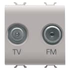 GEWISS - PRESA TV-FM - DIRETTA - 2 MODULI - NATURAL BEIGE SATINATO - CHORUSMART