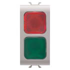 GEWISS - SPIA DI SEGNALAZIONE DOPPIA - ROSSO/VERDE - 1 MODULO - NATURAL BEIGE SATINATO - CHORUSMART
