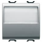 GEWISS - PULSANTE CON TARGA PORTANOME ILLUMINABILE 250V ac - NA 10A - 2 MODULI - TITANIO - CHORUSMART