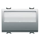 GEWISS - PULSANTE CON TARGA PORTANOME ILLUMINABILE 250V ac - NA 10A - 3 MODULI - TITANIO - CHORUSMART