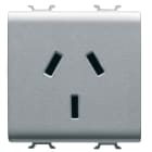 GEWISS - PRESA STANDARD AUSTRALIANO 250V ac - 2P+T 10A - 2 MODULI - TITANIO - CHORUSMART