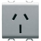 GEWISS - PRESA STANDARD AUSTRALIANO 250V ac - 2P+T 15A - 2 MODULI - TITANIO - CHORUSMART