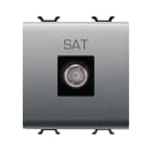 GEWISS - PRESA COASSIALE TV SCHERMATURA CLASSE A - CONNETTORE F FEMMINA - DIRETTA - 2 MODULI - TITANIO - CHORUSMART