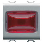 GEWISS - SPIA SPORGENTE - 12V ac/dc / 230V ac 50/60 Hz - ROSSO - 2 MODULI - TITANIO - CHORUSMART