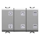 GEWISS - PULSANTIERA CON SIMBOLI INTERCAMBIABILI - CON ATTUATORE ON/OFF - KNX - 6+1 CANALI - 3 MODULI - TITANIO - CHORUSMART