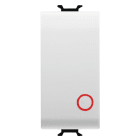 GEWISS - PULSANTE UNIPOLARE 250V ac - NC 16A - TASTO NEUTRO - SIMBOLO 0 ROSSO - 1 MODULO - BIANCO SATINATO - CHORUSMART
