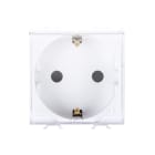 GEWISS - PRESA STANDARD TEDESCO 250V ac - 2P+T 16A - 2 MODULI - CON COPERCHIO - BIANCO SATINATO - CHORUSMART