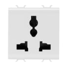 GEWISS - PRESA MULTISTANDARD 2P+T - 13 A/250 V ac - 15 A/127 V ac - 2 MODULI - BIANCO SATINATO - CHORUSMART