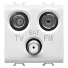 GEWISS - PRESA TV-FM-SAT - DIRETTA - 2 MODULI - BIANCO SATINATO - CHORUSMART