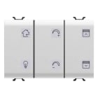 GEWISS - PULSANTIERA CON SIMBOLI INTERCAMBIABILI - CON ATTUATORE TAPPARELLE - KNX - 6+1 CANALI - 3 MODULI - BIANCO SATINATO - CHORUSMART