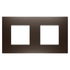 GEWISS - PLACCA EGO INTERNATIONAL - IN TECNOPOLIMERO VERNICIATO - 2+2 POSTI ORIZZONTALE - BROWN SHADE - CHORUSMART