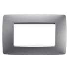 GEWISS - PLACCA ONE - IN TECNOPOLIMERO VERNICIATO - 4 POSTI - TITANIO - CHORUSMART