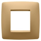 GEWISS - PLACCA ONE INTERNATIONAL - IN TECNOPOLIMERO VERNICIATO - 2 POSTI - ORO - CHORUSMART GW16122VO