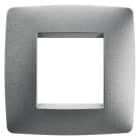 GEWISS - PLACCA ONE INTERNATIONAL - IN TECNOPOLIMERO VERNICIATO - 2 POSTI - TITANIO - CHORUSMART GW16122VT