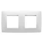 GEWISS - PLACCA ONE INTERNATIONAL - IN TECNOPOLIMERO - 2+2 POSTI ORIZZONTALE - BIANCO - CHORUSMART GW16123TB