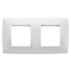 GEWISS - PLACCA ONE INTERNATIONAL - IN TECNOPOLIMERO VERNICIATO - 2+2 POSTI ORIZZONTALE - BIANCO SATINATO - CHORUSMART