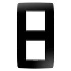 GEWISS - PLACCA ONE INTERNATIONAL - IN TECNOPOLIMERO - 2+2 POSTI VERTICALE INTERASSE 71mm - NERO TONER - CHORUSMART GW16124TN