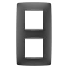 GEWISS - PLACCA ONE INTERNATIONAL - IN TECNOPOLIMERO VERNICIATO - 2+2 POSTI VERTICALE - NERO SATINATO - CHORUSMART GW16124VN