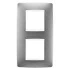 GEWISS - PLACCA ONE INTERNATIONAL - IN TECNOPOLIMERO VERNICIATO - 2+2 POSTI VERTICALE INTERASSE 71mm - TITANIO - CHORUSMART