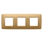 GEWISS - PLACCA ONE INTERNATIONAL - IN TECNOPOLIMERO VERNICIATO - 2+2+2 POSTI ORIZZONTALE - ORO - CHORUSMART