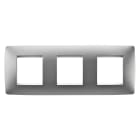 GEWISS - PLACCA ONE INTERNATIONAL - IN TECNOPOLIMERO VERNICIATO - 2+2+2 POSTI ORIZZONTALE - TITANIO - CHORUSMART