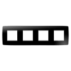 GEWISS - PLACCA ONE INTERNATIONAL - IN TECNOPOLIMERO - 2+2+2+2 POSTI ORIZZONTALE - NERO TONER - CHORUSMART