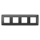GEWISS - PLACCA ONE INTERNATIONAL - IN TECNOPOLIMERO VERNICIATO - 2+2+2+2 POSTI ORIZZONTALE - NERO SATINATO - CHORUSMART