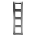 GEWISS - PLACCA ONE INTERNATIONAL - IN TECNOPOLIMERO VERNICIATO - 2+2+2+2 POSTI VERTICALE - TITANIO - CHORUSMART