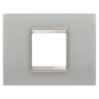 GEWISS - PLACCA LUX - IN VETRO - 2 POSTI - NATURAL REFLECTION - CORNICE BRONZO CHIARO OPACO - CHORUSMART