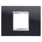 GEWISS - PLACCA LUX - IN TECNOPOLIMERO - 2 POSTI - NERO TONER - CHORUSMART