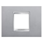GEWISS - PLACCA LUX - IN TECNOPOLIMERO VERNICIATO - 2 POSTI - TITANIO - CHORUSMART