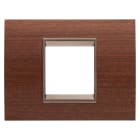 GEWISS - PLACCA LUX - IN LEGNO - 2 POSTI - NOCE - CORNICE BRONZO SCURO OPACO - CHORUSMART