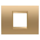 GEWISS - PLACCA LUX - IN METALLO - 2 POSTI - ORO - CORNICE ORO OPACO - CHORUSMART