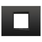 GEWISS - PLACCA LUX - IN METALLO - 2 POSTI - NERO SATINATO MONOCHROME - CHORUSMART