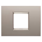 GEWISS - PLACCA LUX - IN METALLO - 2 POSTI - BRONZO PERLATO - CORNICE BRONZO CHIARO OPACO - CHORUSMART