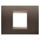 GEWISS - PLACCA LUX - IN METALLO - 2 POSTI - ANODIC BROWN - CORNICE BRONZO SCURO OPACO - CHORUSMART