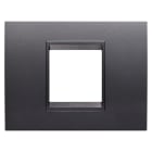 GEWISS - PLACCA LUX - IN TECNOPOLIMERO - 2 POSTI - ARDESIA ABSOLUTE - CORNICE ARDESIA OPACO - CHORUSMART